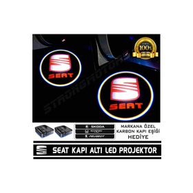 Femex Seat Araçlar İçin Pilli Yapıştırmalı Kapı Altı Led Logo