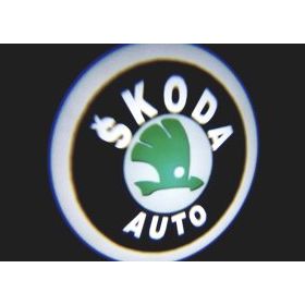 Femex Skoda Araçlar İçin Pilli Yapıştırmalı Kapı Altı Led Logo