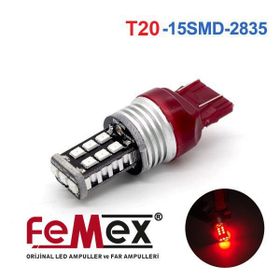 Femex T20 7443 Çift Duy Kırmızı Led Ampul