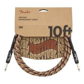 Fender 10' Festival Pure Hemp Rainbow 3 m Enstrüman Kablosu