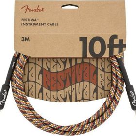 Fender 10' Festival Pure Hemp Rainbow 3 m Enstrüman Kablosu