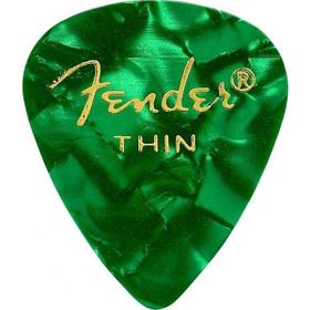 Fender 351 Premium Celluloid Picks Green Moto Thin Pena