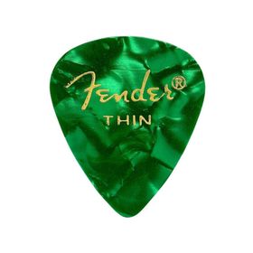 Fender 351 Premium Celluloid Picks Green Moto Thin Pena