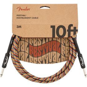 Fender Festival Düz/Düz Uçlu 3 m Pure Hemp Rainbow Enstrüman Kablosu