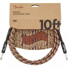 Fender Festival Düz/Düz Uçlu 3 m Pure Hemp Rainbow Enstrüman Kablosu
