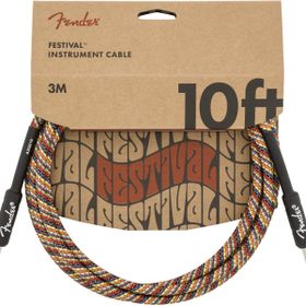 Fender Festival Düz/Düz Uçlu 3 m Pure Hemp Rainbow Enstrüman Kablosu