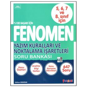 Fenomen 5 6 7 ve 8. Sınıf Yazım Kuralları ve Noktalama İşaretleri Soru Bankası