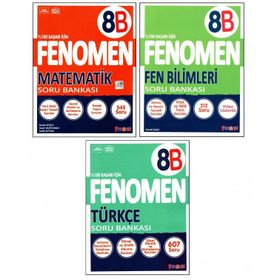 Fenomen 8. Sınıf Lgs Matematik( B)+Fen( B)+Türkçe Soru Bankası 3 Kitap
