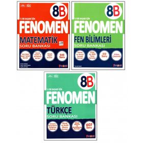 Fenomen 8. Sınıf Lgs Matematik( B)+Fen( B)+Türkçe Soru Bankası 3 Kitap