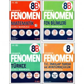 Fenomen 8. Sınıf LGS Matematik Fen Türkçe İnkılap Tarihi Soru Bankası Seti 4 Kitap Gama Yayınları