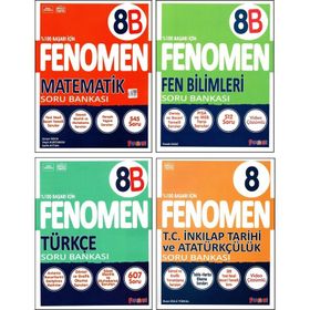 Fenomen 8. Sınıf LGS Matematik Fen Türkçe İnkılap Tarihi Soru Bankası Seti 4 Kitap Gama Yayınları