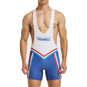 Feoya Bodysuit A-Beyaz Spor Leotard Halter Erkek Güreş Atlet