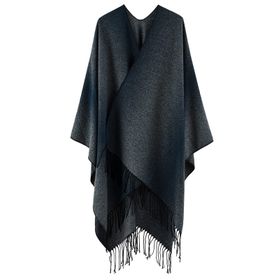 Feoya Paşmina 1-Lacivert Geometrik Desen Kadın Şal Atkı