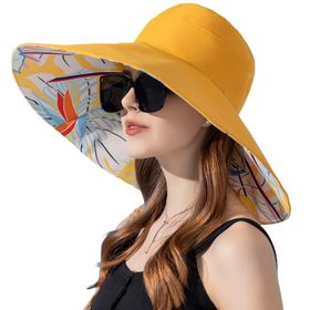 Feoya UV 01-Sarı Çift Taraflı Kadın Güneş Şapkası