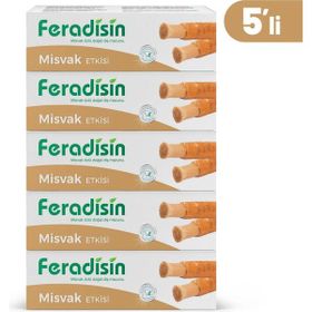 Feradisin Doğal Misvak Özlü Florürsüz Beyazlatıcı 5'li 90 gr Diş Macunu