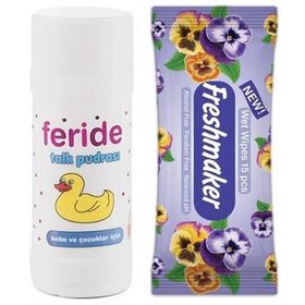 Feride 715674 Kadın Bebek Talk Pudrası Islak Mendil Seti