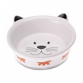 Ferplast 500 ml 18 cm Venere Kedi Desenli Seramik Mama ve Su Kabı