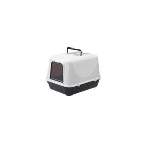 Ferplast 50x37x35 cm Clear Cat 20 Kapalı Siyah Kedi Tuvaleti