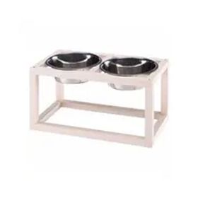 Ferplast 54x28x29 cm Desco Wood 07 Standlı Mama Ve Su Kabı Seti