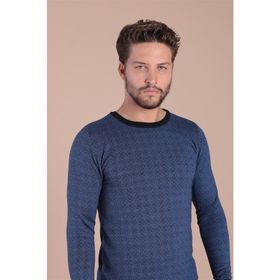Ferraro 3981 Lacivert Bisiklet Yaka Superfine Yün Erkek Kazak