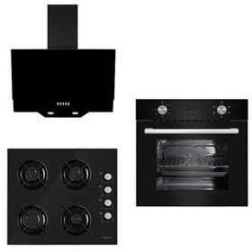 Ferre 6010 + S 2140 CE + D003 New İtaliano Black Siyah Ankastre Set