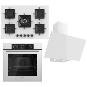 Ferre D078 - QXE62CB - SS036 Beyaz 3'lü Ankastre Set