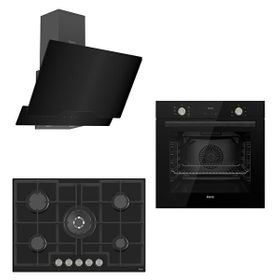 Ferre Flowart 75 QMS63CS - ED035 - D063 Siyah 3'lü Ankastre Set