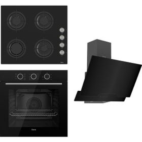 Ferre Flowart Basic CS205 - XE62CS - D063 Siyah 3'lü Ankastre Set