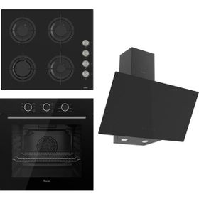 Ferre Flowart Basic CS205 - XE62CS - D077 Siyah 3'lü Ankastre Set