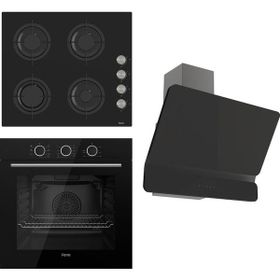 Ferre Flowart Basic CS205 - XE62CS - D080 Siyah 3'lü Ankastre Set