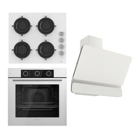 Ferre Flowart Basic CS206 - XE62CB - D081 Beyaz 3'lü Ankastre Set