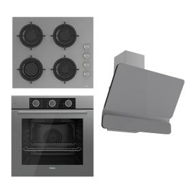 Ferre Flowart Basic CS208 - XE62CPR - D082 Gri 3'lü Ankastre Set