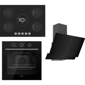 Ferre Flowart Basic RS035 - XE62CS - D063 Siyah 3'lü Ankastre Set