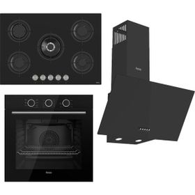 Ferre Flowart Basic RS035 - XE62CS - D086 Siyah 3'lü Ankastre Set