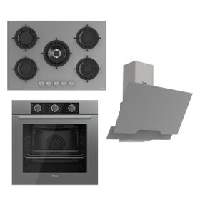 Ferre Flowart Basic RS038 - XE62CPR - D065 Gri 3'lü Ankastre Set