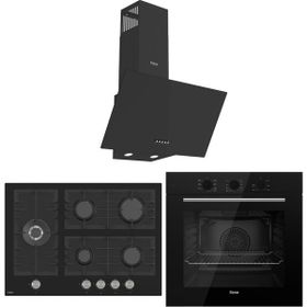 Ferre Flowart Bl QBL62CS - Bl135 - D086 Siyah 3'lü Ankastre Set