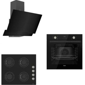 Ferre Flowart CS D063 - CS205 - QMS63CS Siyah 3'lü Ankastre Set