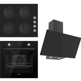 Ferre Flowart CS205 - QMS63CS -D077 3'lü Siyah Ankastre Set