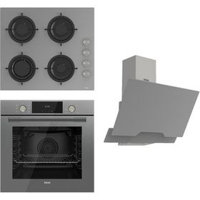 Ferre Flowart CS208 - QMS63CPR -D065 3'lü Gri Ankastre Set