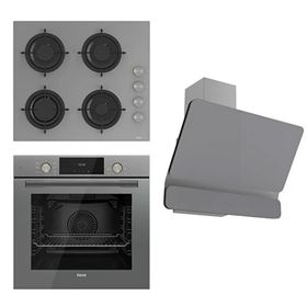 Ferre Flowart CS208 - QMS63CPR -D082 3'lü Gri Ankastre Set