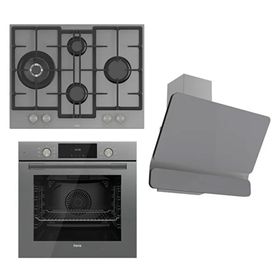 Ferre Flowart ED078- QMS63CPR -D082 3'lü Gri Ankastre Set
