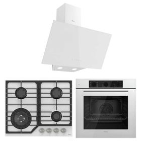 Ferre Flowart Nt Asimetrik Serisi QBL62CB - NT026 - D078 Beyaz 3'lü Ankastre Set