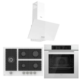 Ferre Flowart QBL62CB - BL136 - D078SA Beyaz 3'lü Cam Ankastre Set
