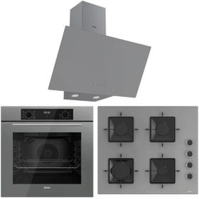 Ferre Flowart QBL63CPR - SS208 - D079 Gri 3'lü Ankastre Set