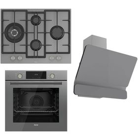 Ferre Flowart QMS63CPR - ED078 - D082 Gri 3'lü Ankastre Set