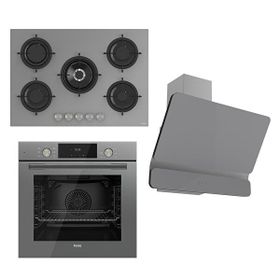 Ferre Flowart Serisi QMS63CPR - RS038 - D082 Gri 3'lü Ankastre Set