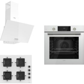 Ferre New White Flowart QMS63CB -SS206 - D087 Beyaz 3'lü Ankastre Set