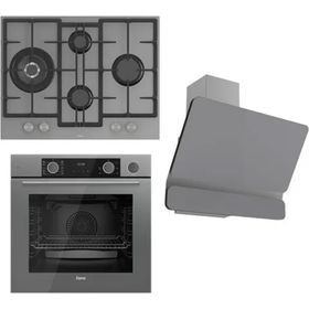 Ferre Steamart ED078 - XE64CPR - D082 3'lü Gri Ankastre Set