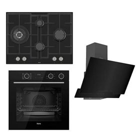 Ferre Steamart ve Fryart ED075 - XE64CS -D063 3'lü Siyah Ankastre Set