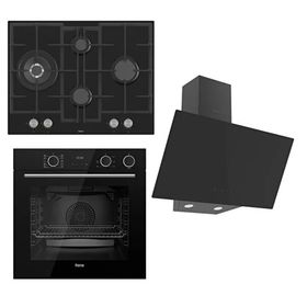 Ferre Steamart ve Fryart ED075 - XE64CS -D077 3'lü Siyah Ankastre Set